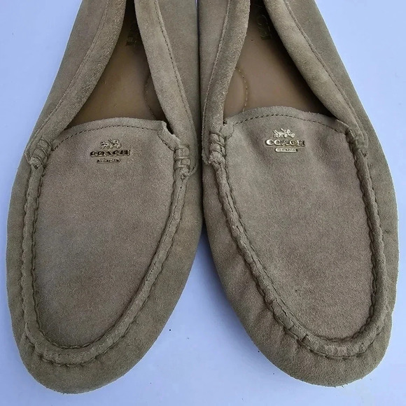 Coach Amber Camel Suede Loafers Size 8.5 Slip Ons - Picture 2 of 10